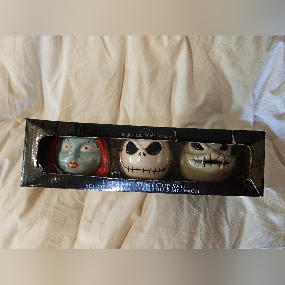 Nightmare Before Christmas set of 3 Ceramic Mini Cup Set (Sally, Jack, & Oggie)